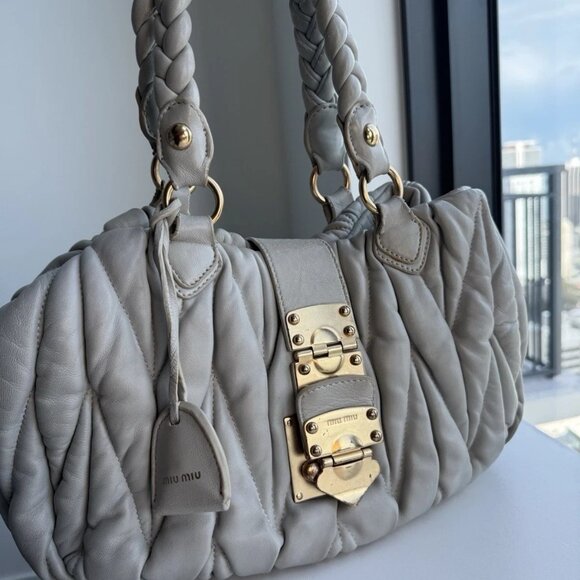 Auth Miu Miu Shoulder Bag Matelasse Gather Handbag Shoulder Bag - Picture 1 of 16